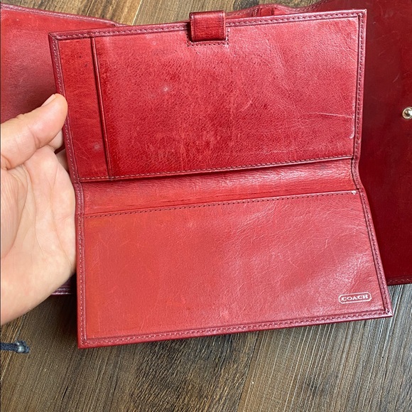 Coach Burgundy Leather Clutch - Picture 9 of 15